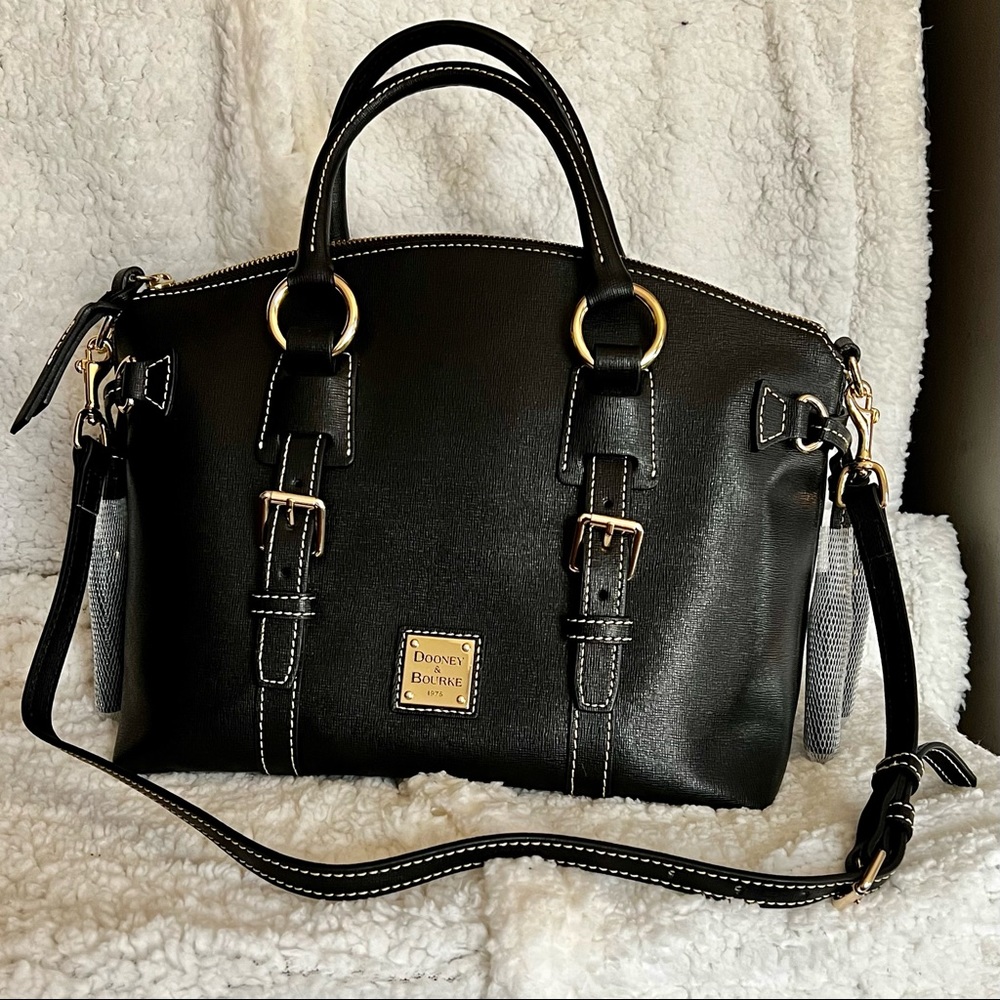 Saffiano black leather Bristol Satchel